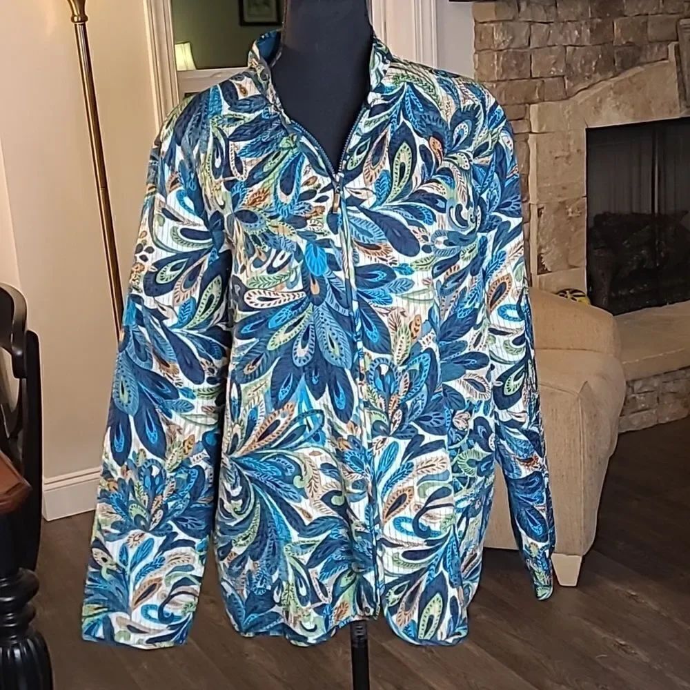 Alfred Dunner plus sz zip front jacket.